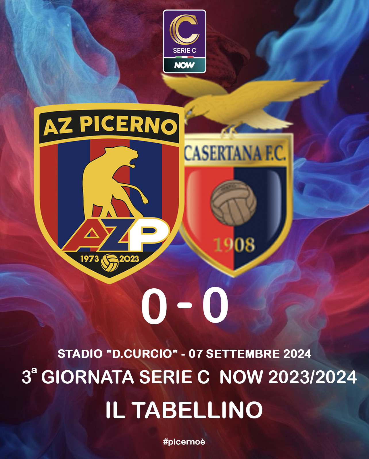 Scopri di più sull'articolo AZ PICERNO – CASERTANA 0-0 | IL TABELLINO